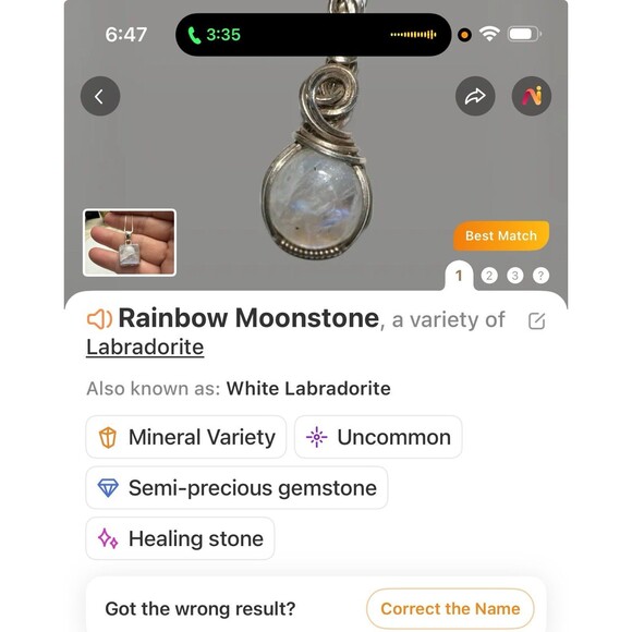 Moonstone Pendant Necklace New 925 Italy Chain 22 Inch Square Setting - Picture 2 of 7